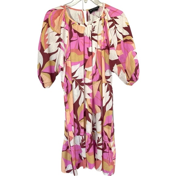 MINKPINK Kali Mini Dress Linen Blend Floral Lightweight Tie Waist - Picture 3 of 13